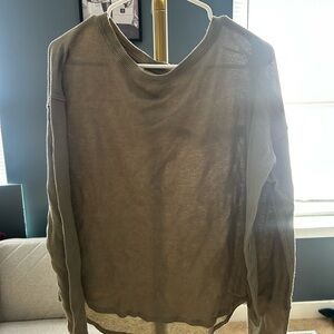 PINK VS ribbed long sleeve tee